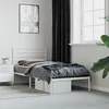 Image de vidaXL Cadre de lit mÃ©tal sans matelas avec tÃªte de lit blanc 75x190cm