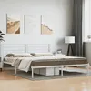Image de vidaXL Cadre de lit mÃ©tal avec tÃªte de lit blanc 200x200 cm