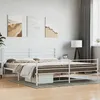 Image de vidaXL Cadre de lit mÃ©tal sans matelas et pied de lit blanc 193x203 cm