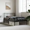 Image de vidaXL Cadre de lit mÃ©tal avec tÃªte de lit noir 90x190 cm