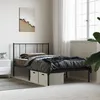 Image de vidaXL Cadre de lit mÃ©tal sans matelas avec tÃªte de lit noir 100x190cm