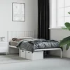 Image de vidaXL Cadre de lit mÃ©tal sans matelas avec tÃªte de lit blanc 75x190cm