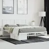 Image de vidaXL Cadre de lit mÃ©tal sans matelas et tÃªte de lit blanc 135x190 cm