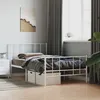 Image de vidaXL Cadre de lit mÃ©tal sans matelas et pied de lit blanc 100x190 cm