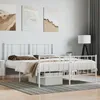 Image de vidaXL Cadre de lit mÃ©tal avec tÃªte de lit/pied de lit blanc 140x190cm