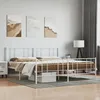 Image de vidaXL Cadre de lit mÃ©tal avec tÃªte de lit/pied de lit blanc 180x200cm