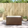 Image de Vidaxl Banc De Jardin Avec Coussin Marron 116x46x57 Cm RÃ©sine TressÃ©e