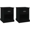 Image de vidaXL Tables de chevet 2 pcs noir 39x39x47,5 cm bois d'ingÃ©nierie