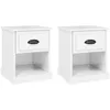 Image de vidaXL Tables de chevet 2 pcs blanc brillant 39x39x47,5 cm