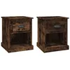 Image de Vidaxl Tables De Chevet 2 Pcs ChÃªne FumÃ© 39x39x47,5 Cm Bois IngÃ©nierie