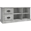 Image de vidaXL Meuble TV gris bÃ©ton 102x35,5x47,5 cm bois d'ingÃ©nierie