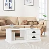 Image de vidaXL Table basse blanc 90x50x35 cm bois d'ingÃ©nierie