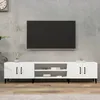 Image de vidaXL Meuble TV blanc 180x31,5x40 cm bois d'ingÃ©nierie