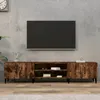Image de Vidaxl Meuble Tv ChÃªne FumÃ© 180x31,5x40 Cm Bois D'ingÃ©nierie