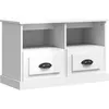 Image de vidaXL Meuble TV blanc brillant 80x35x50 cm bois d'ingÃ©nierie