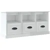 Image de vidaXL Meuble TV blanc brillant 100x35x50 cm bois d'ingÃ©nierie