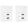 Image de vidaXL Tables de chevet 2 pcs blanc brillant 43x36x60 cm