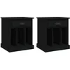 Image de vidaXL Tables de chevet 2 pcs noir 43x36x50 cm