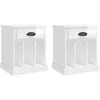 Image de vidaXL Tables de chevet 2 pcs blanc brillant 43x36x50 cm