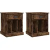 Image de Vidaxl Tables De Chevet 2 Pcs ChÃªne FumÃ© 43x36x50 Cm
