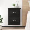 Image de vidaXL Table de chevet murale noir 41,5x36x53 cm
