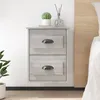 Image de vidaXL Tables de chevet murales 2 pcs sonoma gris 41,5x36x53 cm