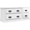 Image de vidaXL Meuble TV blanc brillant 100x35,5x45 cm bois d'ingÃ©nierie