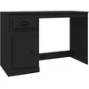 Image de Bureau avec tiroir et porte 115 x 50 x 75 cm en bois contreplaquÃ© noir