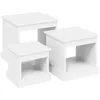 Image de vidaXL Tables basses 3 pcs blanc bois d'ingÃ©nierie
