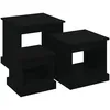 Image de vidaXL Tables basses 3 pcs noir bois d'ingÃ©nierie