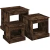 Image de vidaXL Tables basses 3 pcs chÃªne fumÃ© bois d'ingÃ©nierie