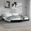 Image de vidaXL Cadre de lit sans matelas noir 200x200 cm bois d'ingÃ©nierie