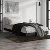Image de vidaXL Cadre de lit sans matelas noir 90x200 cm bois d'ingÃ©nierie