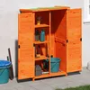 Image de Vidaxl Abri Ã Outils De Jardin Marron 83x57x140 Cm Bois Massif Pin