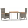Image de Vidaxl Ensemble De Salle Ã Manger De Jardin 3 Pcs Avec Coussins Gris