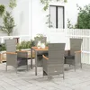 Image de Vidaxl Ensemble De Salle Ã Manger De Jardin 5 Pcs Avec Coussins Gris