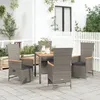 Image de Vidaxl Ensemble De Salle Ã Manger De Jardin 5 Pcs Avec Coussins Gris