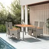 Image de Vidaxl Ensemble De Salle Ã Manger De Jardin 5 Pcs Avec Coussins Gris