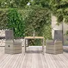 Image de Vidaxl Ensemble De Salle Ã Manger De Jardin 3 Pcs Avec Coussins Gris