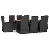 Image de Vidaxl Mobilier Ã DÃ®ner De Jardin 9pcs Et Coussins Noir RÃ©sine TressÃ©e