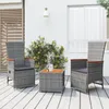 Image de Vidaxl Ensemble De Salon De Jardin 3 Pcs Gris Poly Rotin Et Acacia