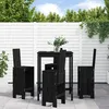 Image de Vidaxl Ensemble De Bar De Jardin 5 Pcs Noir Bois De Pin Massif
