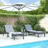 Image de Vidaxl Chaises Longues Lot De 2 Gris 199,5x60x74 Cm Bois Massif De Pin