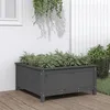 Image de Vidaxl JardiniÃ¨re Gris 82,5x82,5x39 Cm Bois Massif De Pin