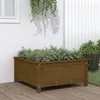 Image de Vidaxl JardiniÃ¨re Marron Miel 82,5x82,5x39 Cm Bois Massif De Pin