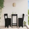 Image de Vidaxl Tabourets De Bar 2 Pcs Noir 40x48,5x115,5 Cm Bois Massif De Pin