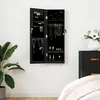 Image de vidaXL Armoire Ã  bijoux avec miroir murale noir 30x8,5x90 cm