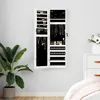 Image de vidaXL Armoire Ã  bijoux avec miroir murale blanc 30x8,5x106 cm