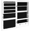 Image de vidaXL Armoire Ã  bijoux avec miroir et Ã©clairage LED mural blanc