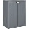 Image de vidaXL Armoire de rangement de jardin gris 65x45x88 cm PP rotin